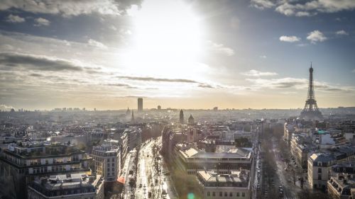 Skyline of Paris on a sunny day