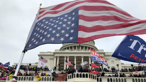 Pro-Trump rally prior to insurrection at US Capitol