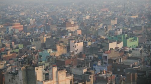 View of air pollution over south Delhi. 