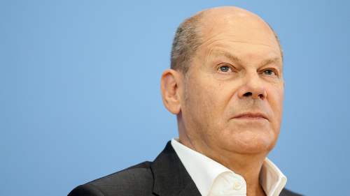 German Chancellor Olaf Scholz at a summer news conference in Berlin, Germany on August 11, 2022