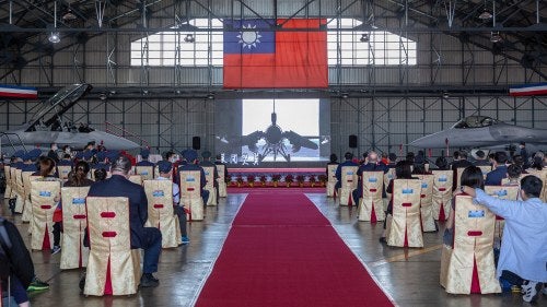 Taiwan flag in a room with an airplane