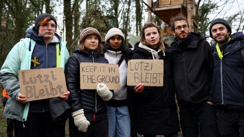 Greta Thunberg and climate activists protest in Germany