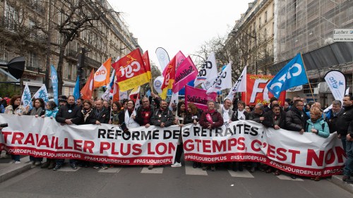 Protests over the government's proposed pension reform in Paris