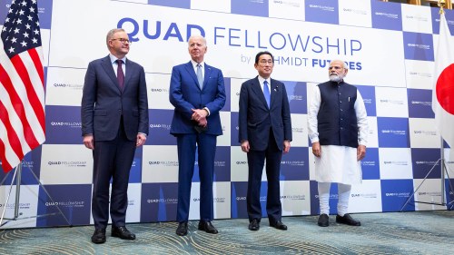 Leaders of the Quad pose for a photo