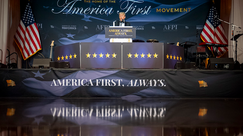 President Donald Trump speaks during an America First Policy Institute gala at his Mar-a-Lago estate on November 14, 2024.