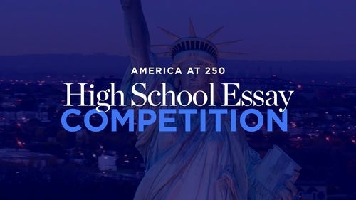 Logo for the Council's "America at 250: High School Essay Competition" initiative.
