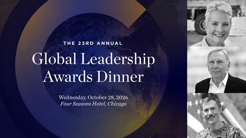 graphic promoting the 2026 Global Leadership Awards featuring headshots of Cindy McCain, David Vitale, and Chris Myers