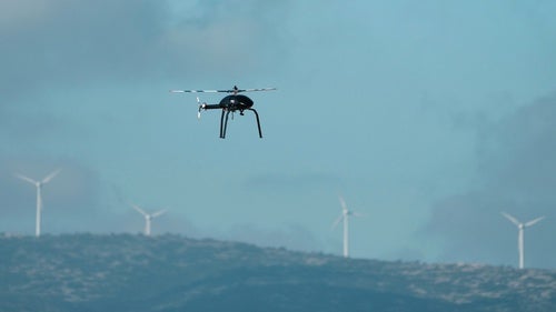 A drone flies in a live-fire exercise near the northeastern city of Alexandroupolis, Greece, testing domestically-developed drones and counter-drone systems as part of NATO's modernization efforts on Friday, Nov. 14, 2025. 