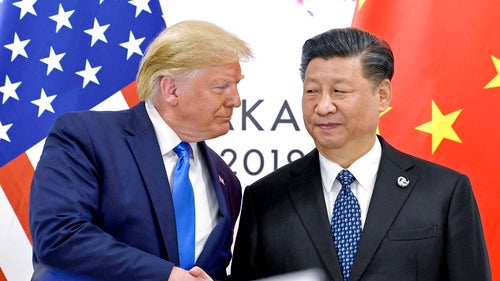 President Donald Trump, left, shakes hands with China's President Xi Jinping during a meeting on the sidelines of the G-20 summit in Osaka, Japan, June 29, 2019.