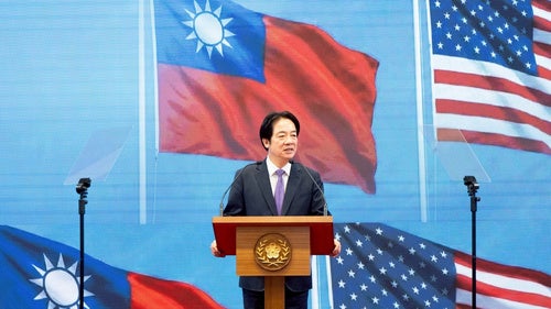  In this photo released by the Taiwan Presidential Office, Taiwan's President Lai Ching-te speaks during a press conference on "Taiwan-U.S. Economic Prosperity Partnership" in Taipei, Taiwan on Feb. 3, 2026.
