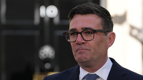 Britain's new Prime Minister Andy Burnham arrives at 10 Downing Street in London, Monday, July 20, 2026.