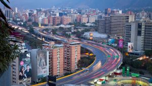 Skyline of Caracas, Venezuela at dawn.