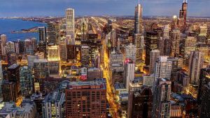 Chicago skyline.