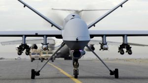 MQ-9 Reaper taxis down a runway