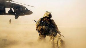 A US soldier in Afghanistan.