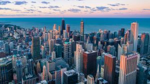 Chicago skyline, view from the west