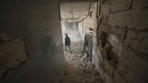 A very badly damaged building in Syria