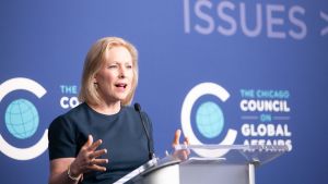 Kirsten Gillibrand speaking at the Council, 2019