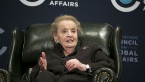 Madeline Albright, speaking at the Council in 2018.
