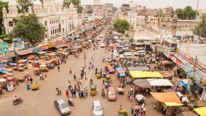 Large market in Hyderbad, India