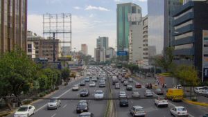 A busy stretch of highway, Mexico City. 