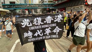 Tens of thousands of Hong Kong people gathered on the streets in Causeway Bay to march.