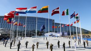 Flags outside of NATO Headquarters