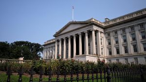 US Treasury Dept building in Washington, DC