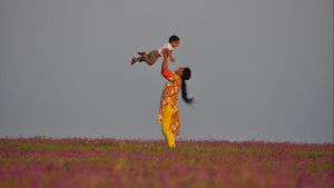 Woman and child, India.