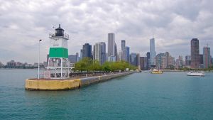 View of the Chicago Skyline from Lake Michigan