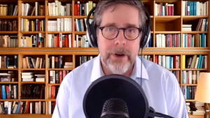 VP of Studies Brian Hanson recording an episode of Deep Dish