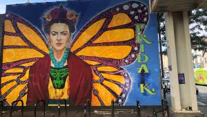 Mural of Mexican artist Frida Kahlo is pictured in the Pilsen neighborhood of Chicago