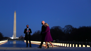 President Biden and First Lady Dr. Jill Biden at the Washington Monument 