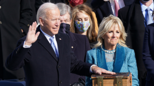 President Joe Biden takes the oath of office