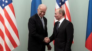 Then Vice President Biden meets Russia President Putin