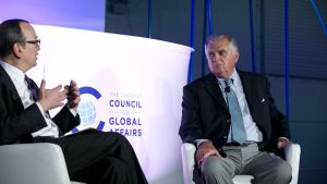 Steve Koch and Ray LaHood at the 2018 Chicago Forum on Global Cities