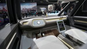 The interior of a driverless car by Volkswagen