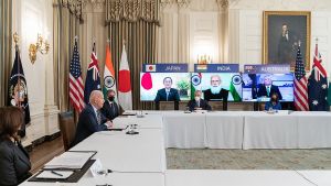 President Joe Biden meets with the leaders of Japan, India, and Australia