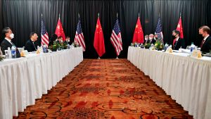 Government officials from the US and China meet in Alaska