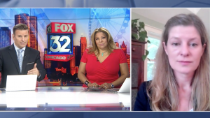 Screenshot of Lizzy Shackelford on Fox TV