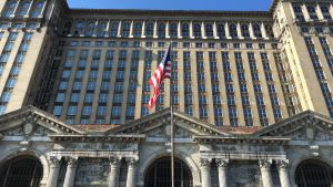 An exterior shot of Michigan's Central Station