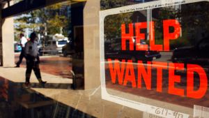 Help wanted sign in window