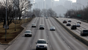 Traffic moves along smoothly on a stretch of Lake Shore Drive Wednesday, Feb. 1, 2012 in Chicago