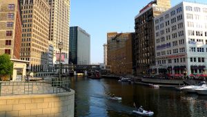 Milwaukee's downtown river walk