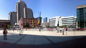 A panorama image of downtown Grand Rapids