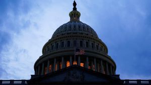 the US Capitol in shadow 