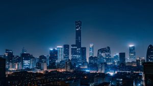 The Beijing skyline at night