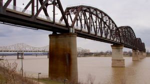 The Big Four railroad bridge in Jefferson, Missouri. 