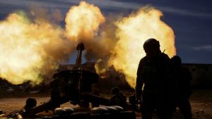 Ukraine soldiers with tank