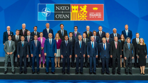 Heads of State stand for a photo at the NATO Summit in Madrid, Spain.